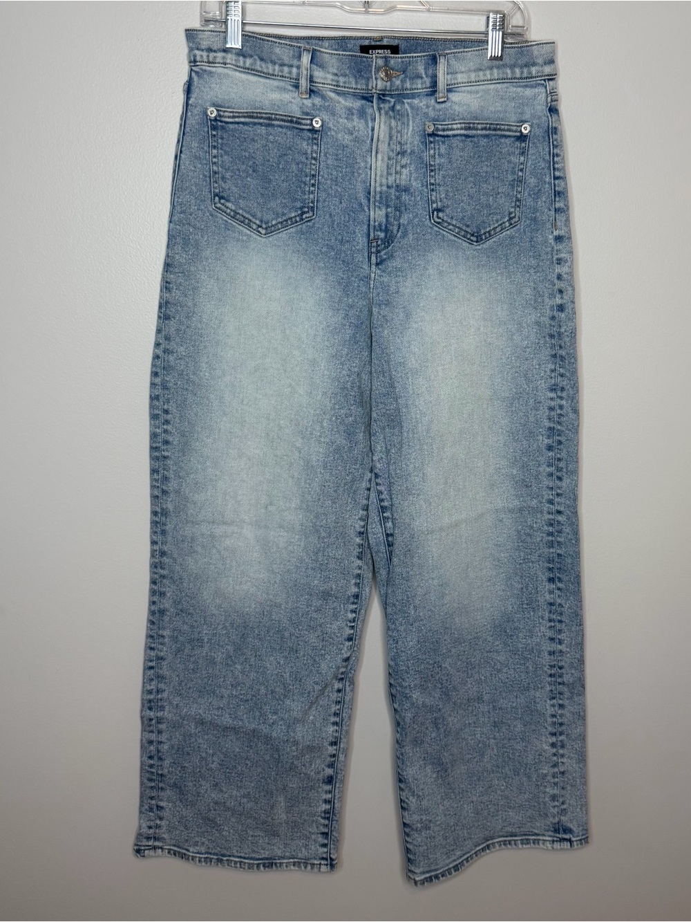 Express Wide Leg Super High Rise Acid Wash Jeans Women’s 12S